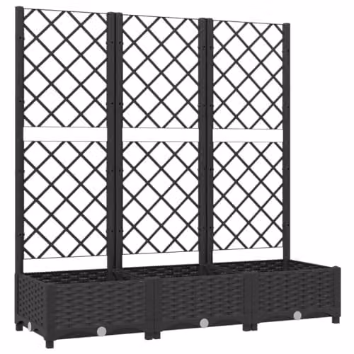 vidaXL Black Plastic Garden Planter Tub W/D/H: 120 x 40 x 121.5 cm – 1