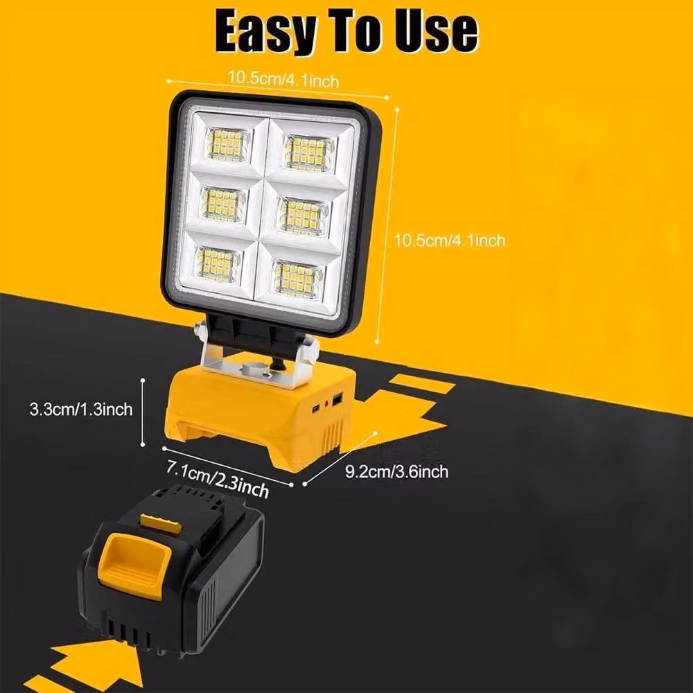 FLAVORA Cordless LED Spotlight Work Light and Floodlight in Yellow – 2