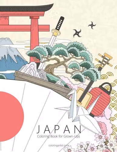 Japan Coloring Book for Grown-Ups 1: Volume 1 by Createspace, Multicolour