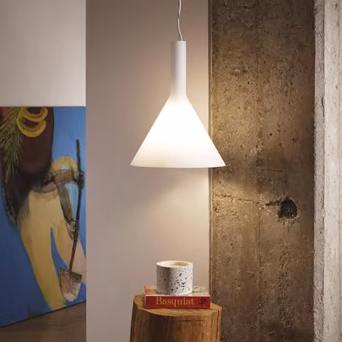 Netlighting Cocktail Large Dome Suspended Ceiling Pendant Light in White and Chrome with E27 Socket