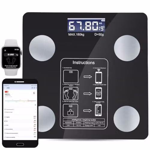 ATEK Digital Smart Body Weight Scale with Bluetooth App Control and BMI Monitor, White – 1