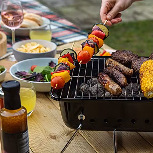 George Foreman Portable Charcoal Tabletop BBQ in Black – 10