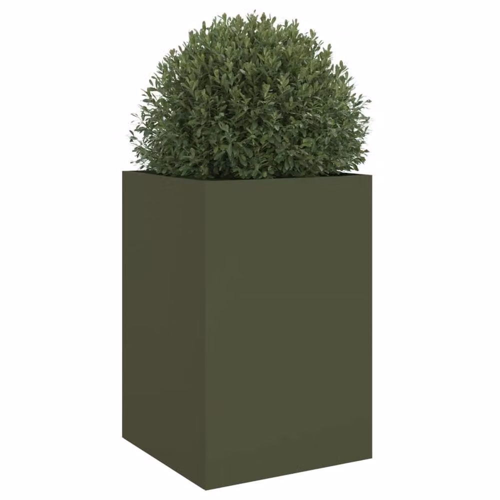 Berkfield Home Steel Planter in Green, W/D/H: 52 x 48 x 75 cm – 3