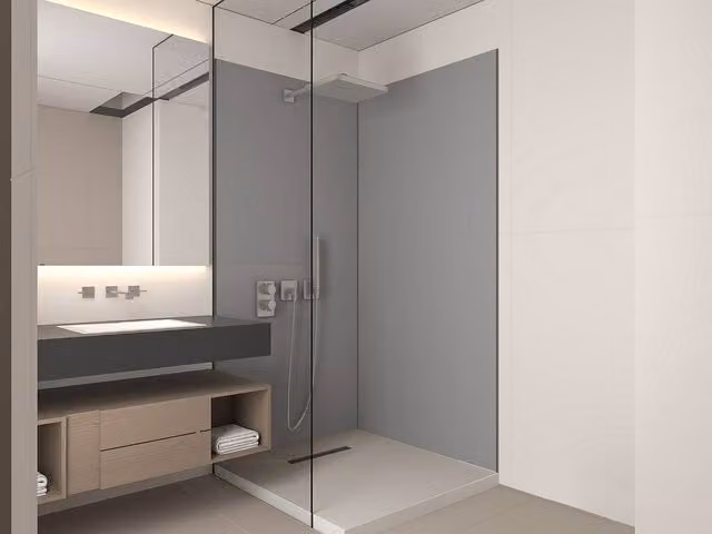 Itziar Set of 2 Grey Aluminium Shower Panels with Profiles, W: 90 cm – 1