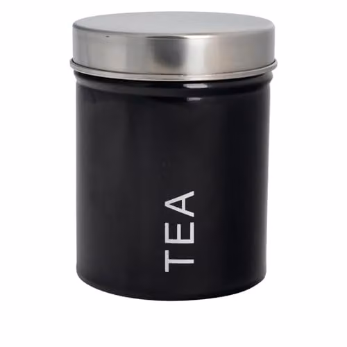 Harbour Housewares Metal Tea Storage Canister with Airtight Lid, Black