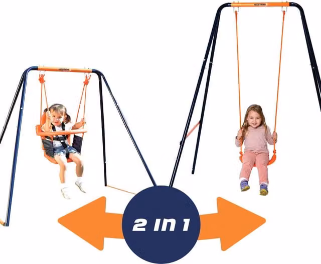 Hedstrom 2 in 1 Deluxe Orange Swing Set with Weatherproof UV Protection