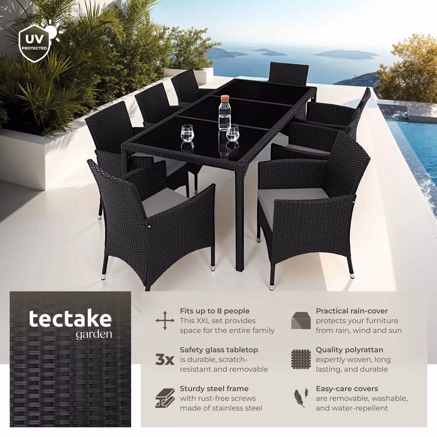tectake Almansa Garden Furniture Set in Bronze and Black – 2