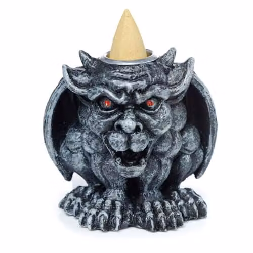 KDMD Gargoyle Backflow Incense Burner in Grey and Multicolour