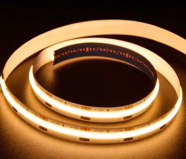 ENER-J 12V COB LED Strip Lights in Warm White, 3000K, 300 LEDs/M, 10W/M, 1100lm/M, CRI 90-92
