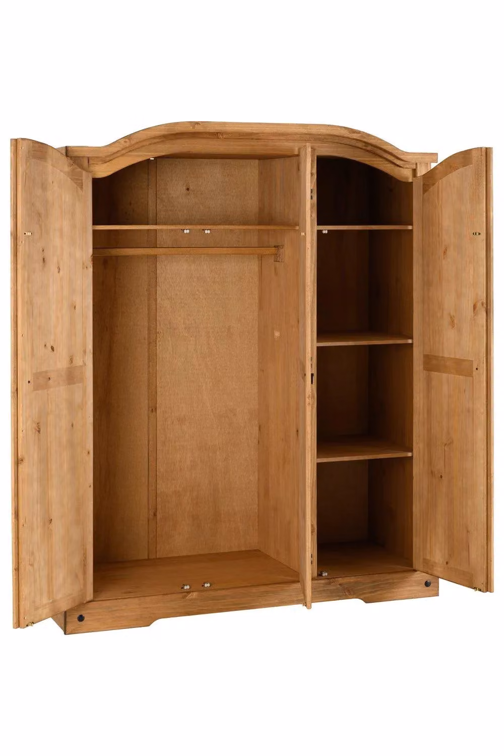 Seconique Corona 3 Door Triple Wardrobe in Brown Waxed Pine – 3