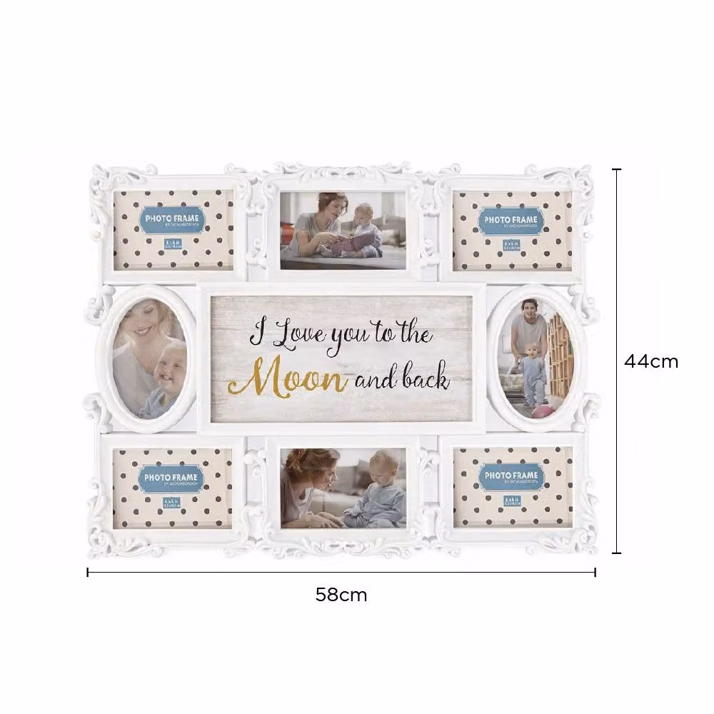 Voltico Large White Classic Rectangular Multi Photo Frame Collage for Wall Display – 2
