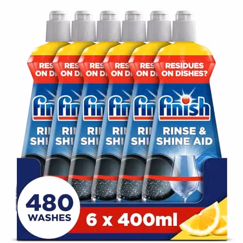 Finish Dishwasher Rinse and Shine Aid Lemon 2.4L (6 x 400ml)