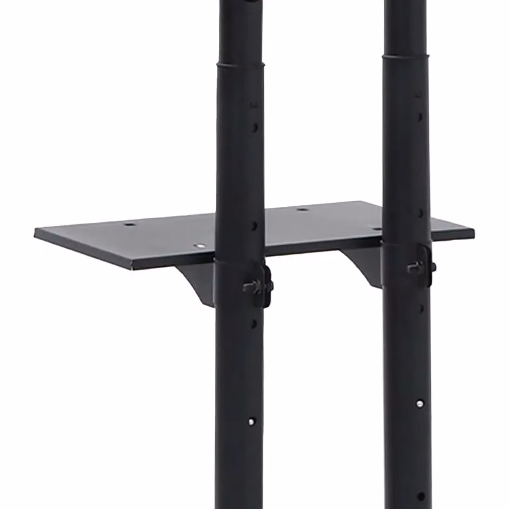 Berkfield Home Modern Black Metal TV Stand on Wheels for 32-70 Inch Screens – 4