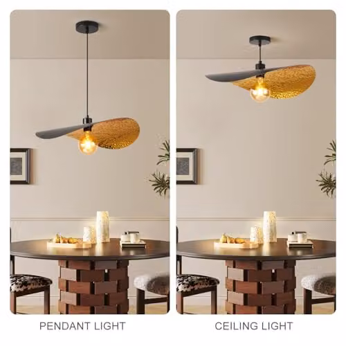 Harper Living Modern Adjustable Pendant Light Fitting in Black and Gold, W/D/H: 50 x 46 x 117 cm – 4