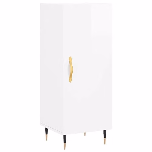 vidaXL Modern High Gloss White Sideboard in Engineered Wood W/D/H: 34.5 x 34 x 90 cm