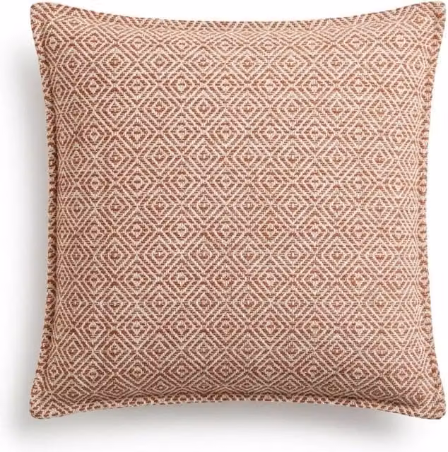 Serenityy Geometric Textured Square Cushion Cover in Red, W/D/H: 45 x 45 x 45 cm