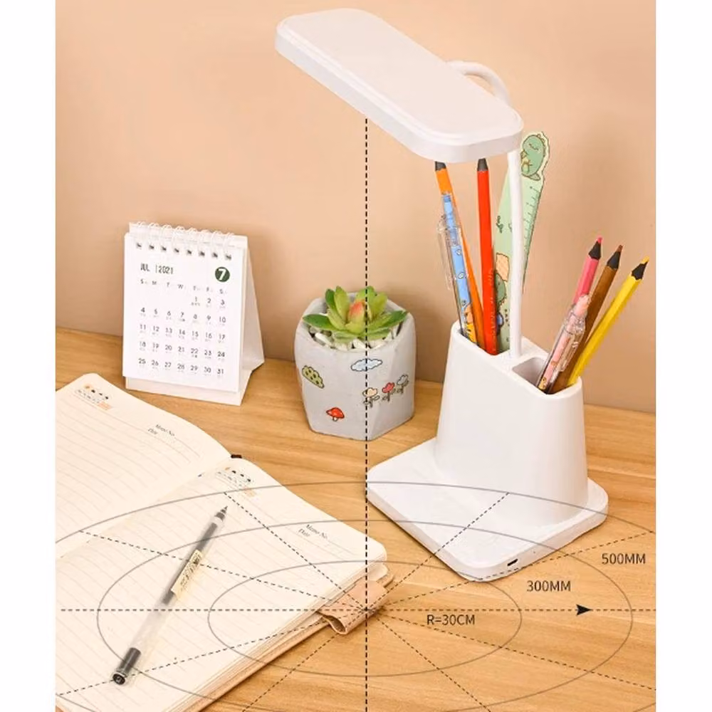 Kelvenix LED Desk Lamp with Pen and Phone Holder, USB Rechargeable, White – 2