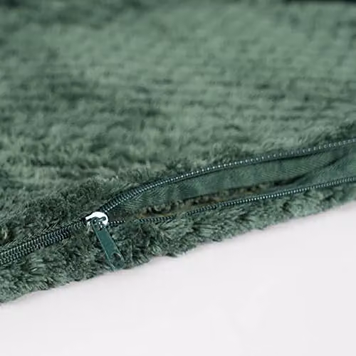 OHS Set of 4 Waffle Fleece Square Cushion Covers, Green, W/D/H: 45 x 45 x 45 cm – 6