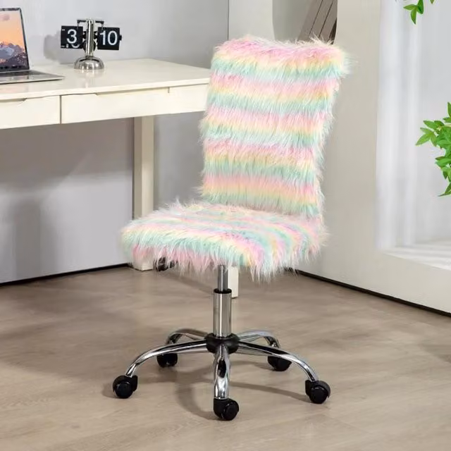 Chilli Seating Multicolour Striped Fabric Swivel Task Chair for Home Office