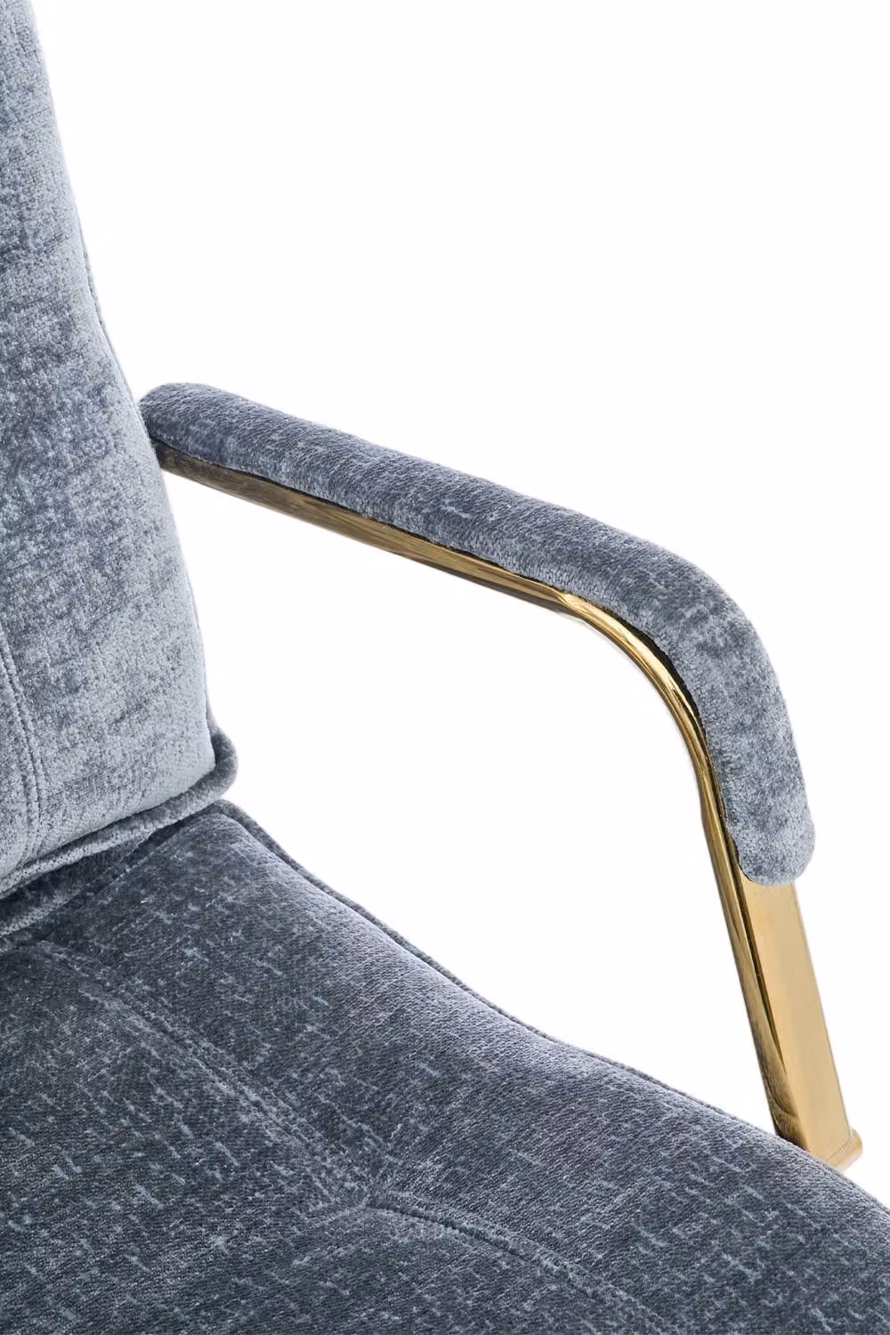Living and Home Modern Blue Chenille Upholstered Task Chair with 360 Degree Swivel and Armrests – 4