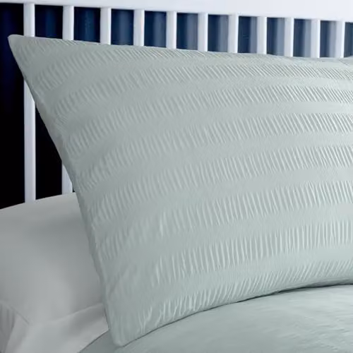 J Rosenthal & Son Serene Lindly Duck Egg Blue Seersucker Duvet Cover, W: 230 cm, H: 220 cm – 2