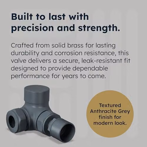 UK Radiators Anthracite Thermostatic Radiator Valve and Lockshield Valve Set – 5