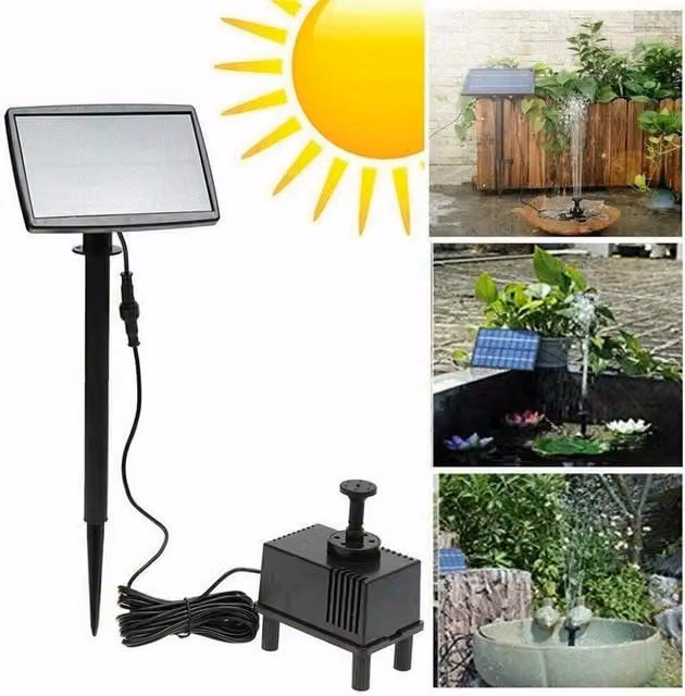 Nordara Solar Powered Water Pond Filter Pump in Black