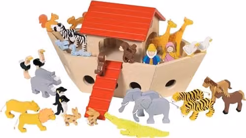 GoKi Wooden Noahs Ark Farm Set with Multicolour Animals