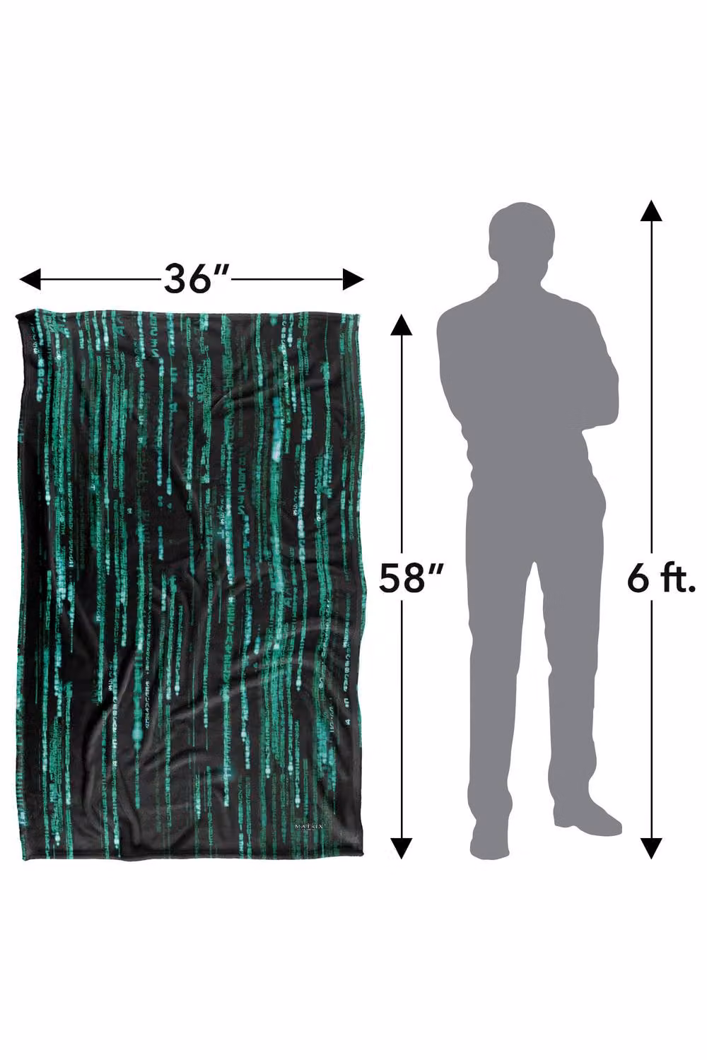 Warner Bros. The Matrix Matrix Code Silky Touch Super Soft Fleece Throw Blanket, Multicolour, W: 91 cm, D: 147 cm – 8