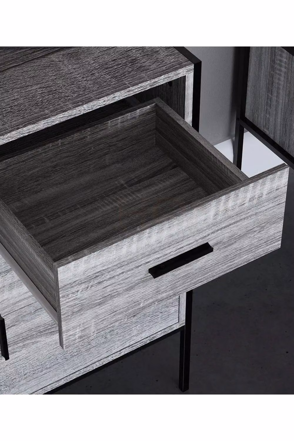 Vida Designs Brooklyn Industrial 2 Door 2 Drawer Sideboard Cabinet in Grey W/D/H: 79.5 x 40 x 83 cm – 3
