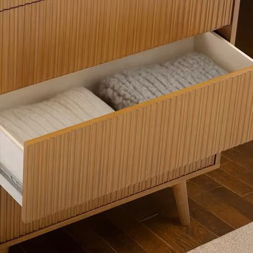 Teamson Home Tremolo Acacia Wood 4 Drawer Bedroom Dresser in Brown – 4
