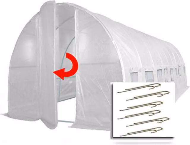Crocodile Trading Ltd Pro Plus Poly Tunnel Greenhouse with Ground Kit, Green and White, W: 8 m, D: 3 m, H: 2.4 m
