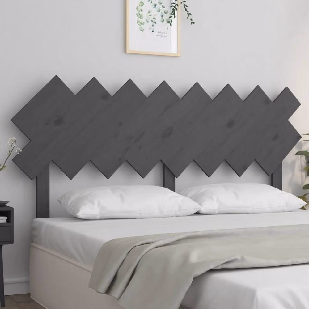 Berkfield Home Grey Rustic Solid Pine Wood Bed Headboard W: 159.5 cm, D: 3 cm, H: 80.5 cm – 2