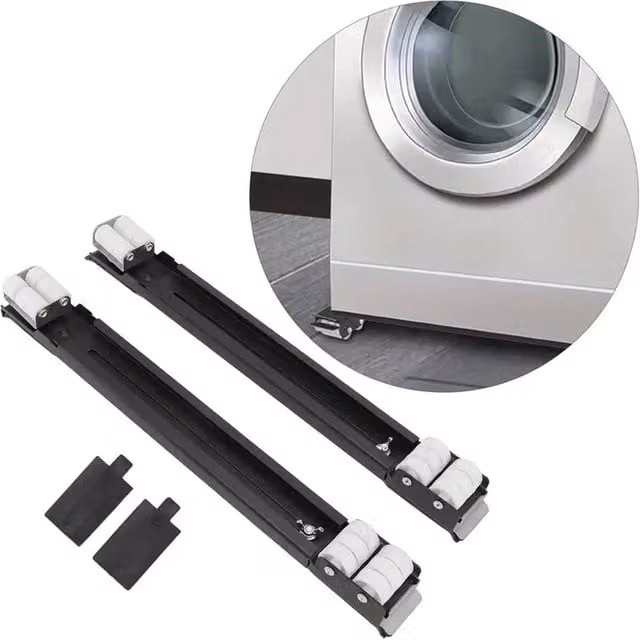NESTLUNE Heavy Duty Appliance Roller Trolley Set, 2 Pieces, Black, W: 52 cm x D: 1000 cm