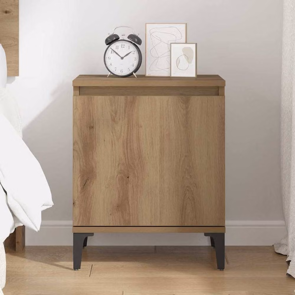 Berkfield Home Modern Artisan Oak Bedside Table in Brown – 2