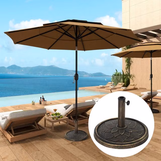 Outsunny 12kg Bronze Tone Metal Parasol Base
