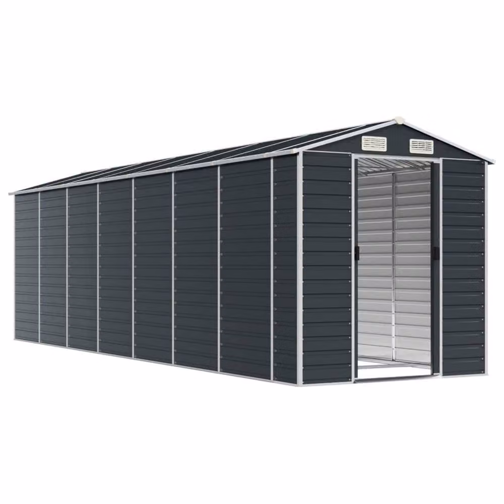 Berkfield Home Anthracite Galvanised Steel Garden Shed with Side Vent, W/D/H: 191 x 640 x 198 cm – 3
