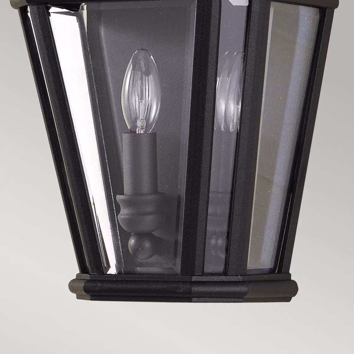 Netlighting Cotswold Lane Black 2 Light Outdoor Wall Half Lantern Light with Transparent Glass and IP44 Rating – 4