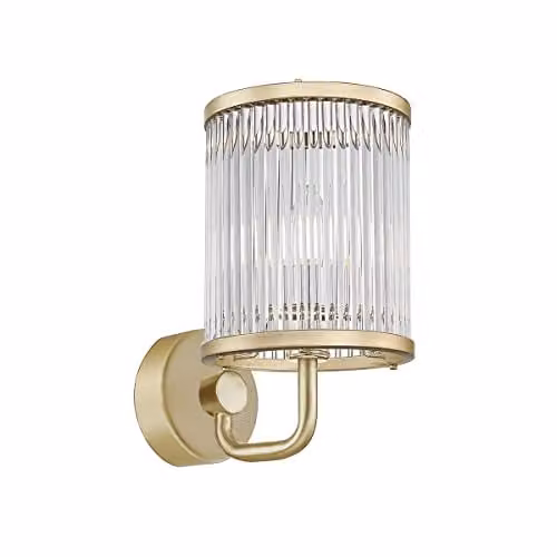 Netlighting Zumaline Sergio Wall Lamp in Gold/Brass with Transparent Glass and E14 Bulb
