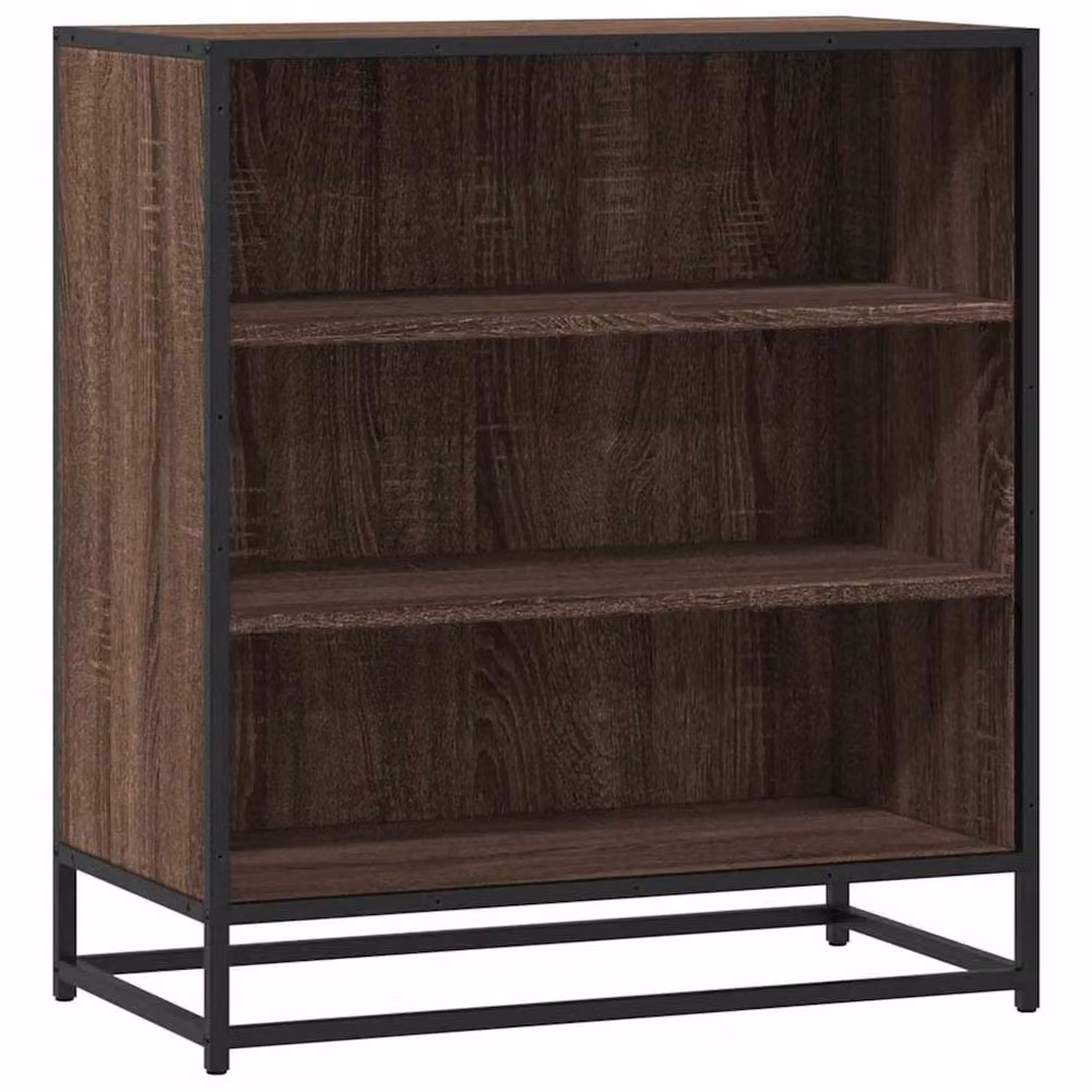 Berkfield Home Brown Oak Sideboard in Engineered Wood and Metal, W: 68 cm, D: 35 cm, H: 76 cm – 3