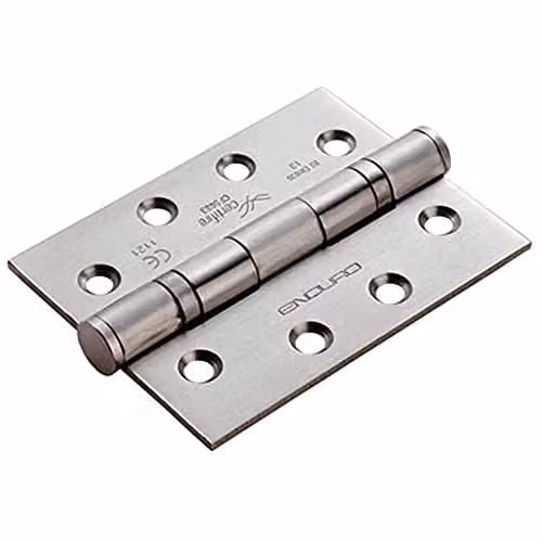 Loops Pair of 13 Ball Bearing Butt Hinges in Satin Stainless Steel, H 102 x W 76 x D 3 mm