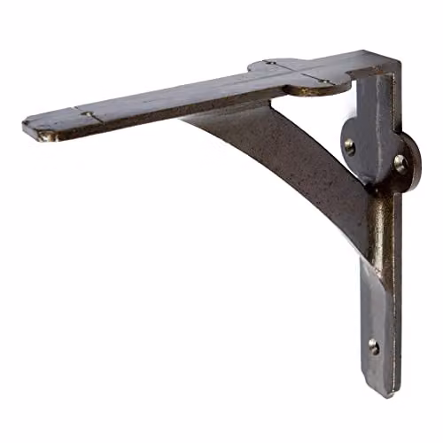 Hammer and Tongs Iron Wall Mounted Shelf Bracket in Grey and Black