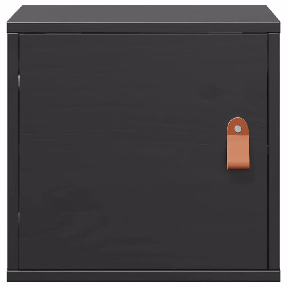Berkfield Home Set of 2 Black Wall Mounted Cabinets in Solid Pine Wood, W/D/H: 31.5 x 30 x 30 cm – 3