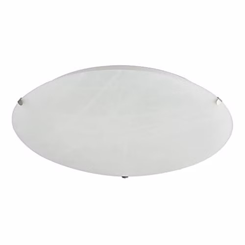 Happy Homewares Traditional White Alabaster Circular Glass Flush Ceiling Light Fitting, Diameter: 30 cm, IP20 Rated, 2 x E27