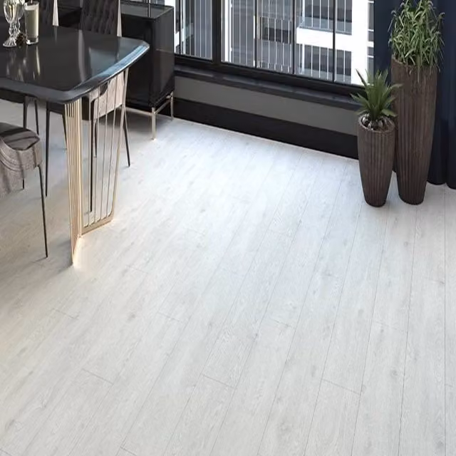 AGT EfftPre Wood Effect Click Laminate Flooring in Ivory