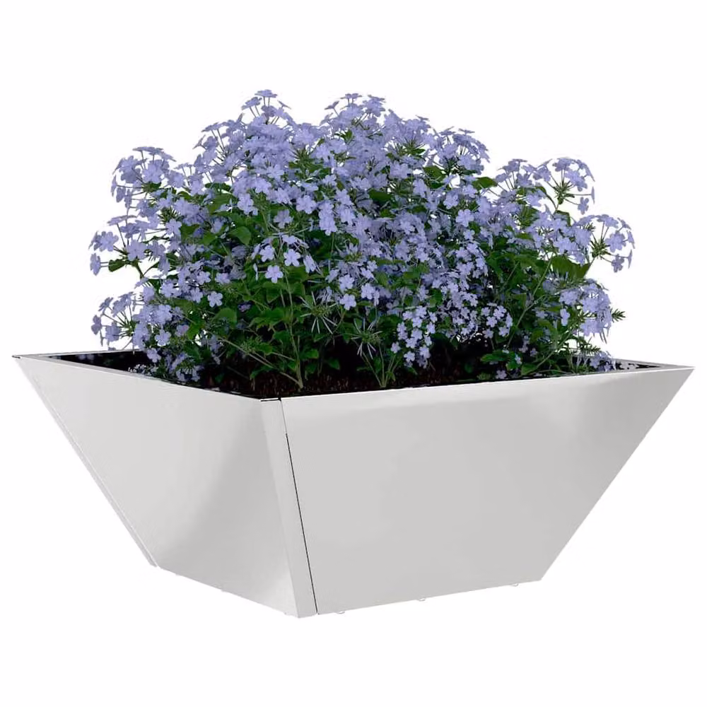 Berkfield Home Garden Tub Planters, 5 Piece Set, Silver and Grey Galvanised Steel, W/D/H: 35 x 35 x 15 cm – 3
