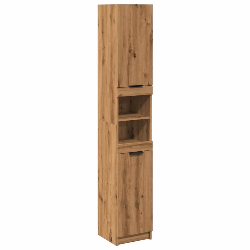 Berkfield Home Artisan Oak Bathroom Cabinet, Brown, W/D/H: 32 x 34 x 188.5 cm – 2