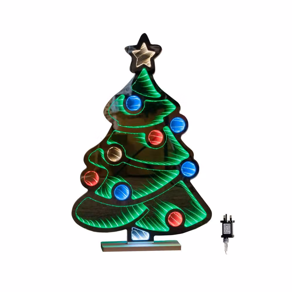 Samuel Alexander Multi-Coloured LED Light Up Tree Infinity Tabletop Christmas Decoration, Height: 60 cm – 4