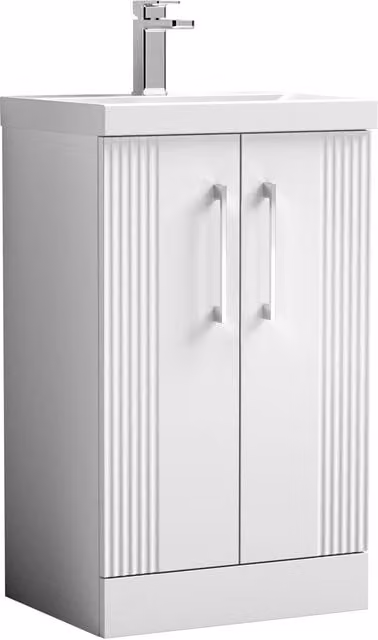 Balterley Floor Standing 2 Door Vanity Unit with Thin-Edge Basin, White