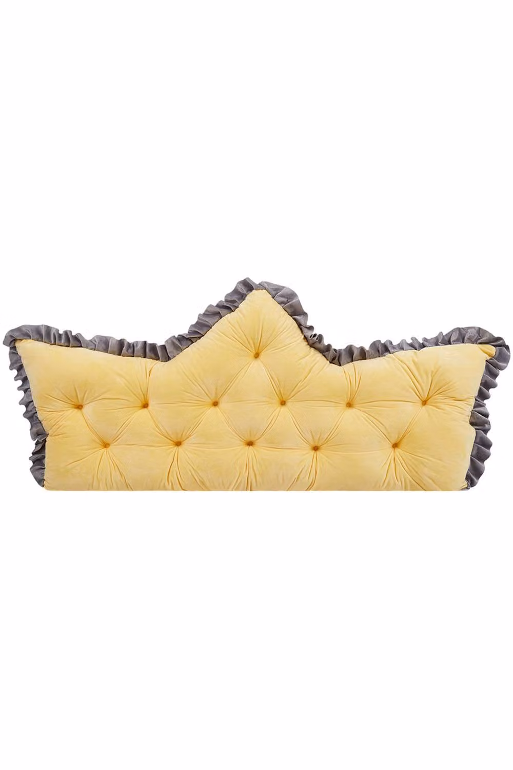 Living and Home Crown-Shaped Ruffled Bed Headboard Pillow in Yellow, Small – 3